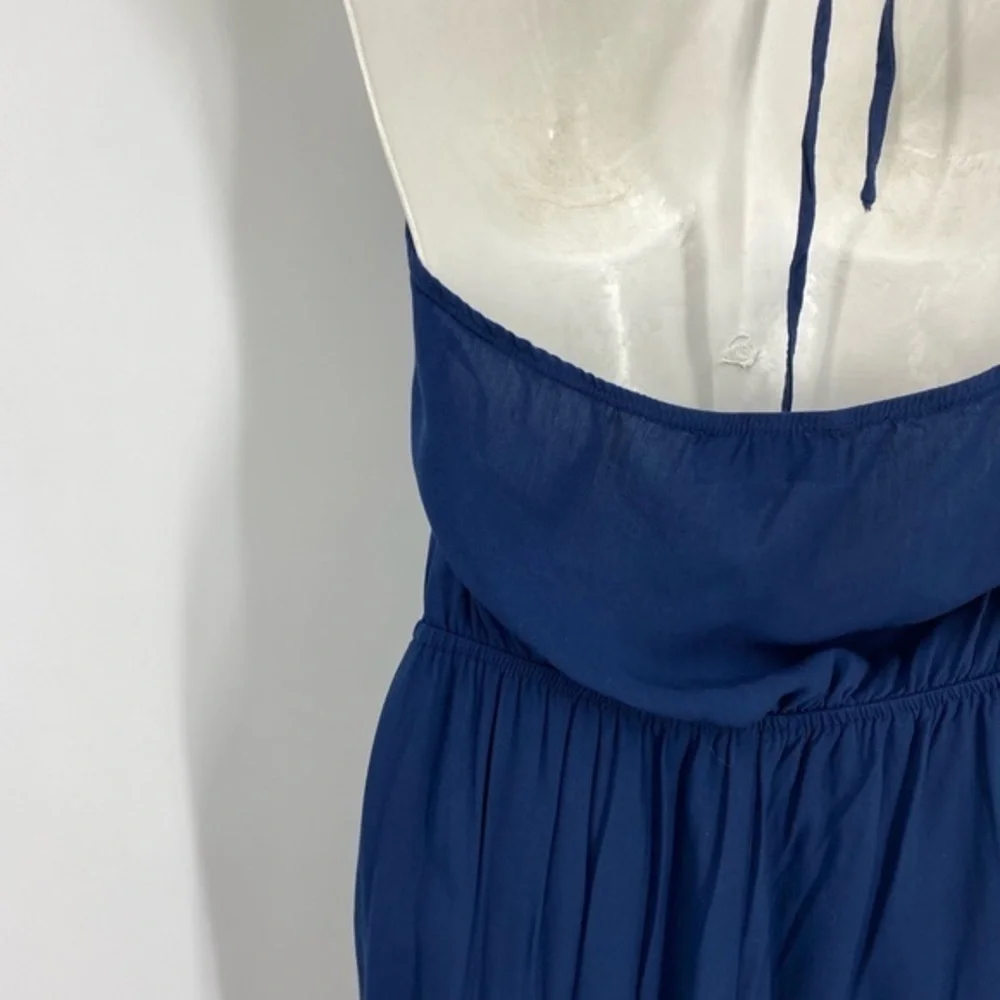 Lulus Learning to Fly Navy Blue Halter Jumpsuit M